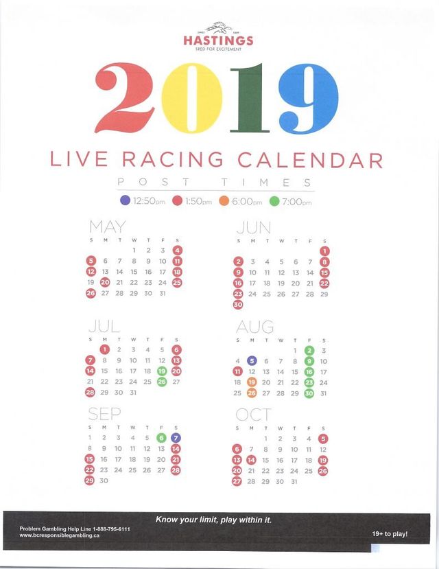 Hastings Revised 2019 Racing Calendar Stakes Schedule