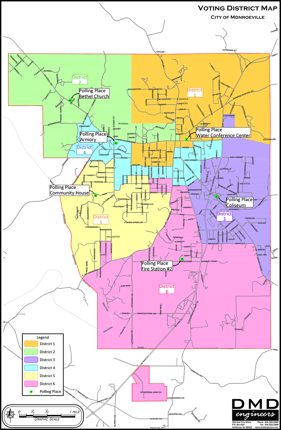 Map Of Monroeville Alabama City of Monroeville Alabama District Map