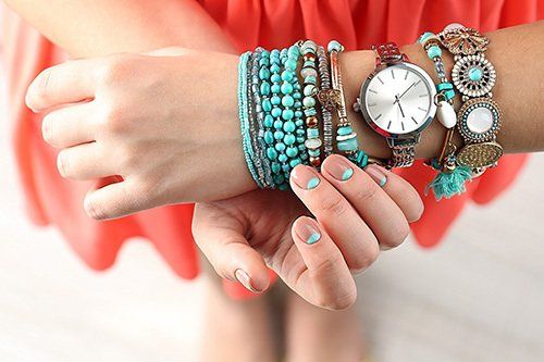 Woman with various types of bracelets in Kamloops