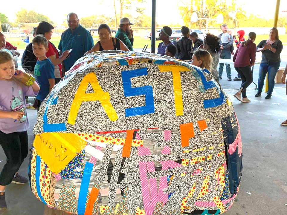 Largest tape ball Eastside Elementary School sets world record