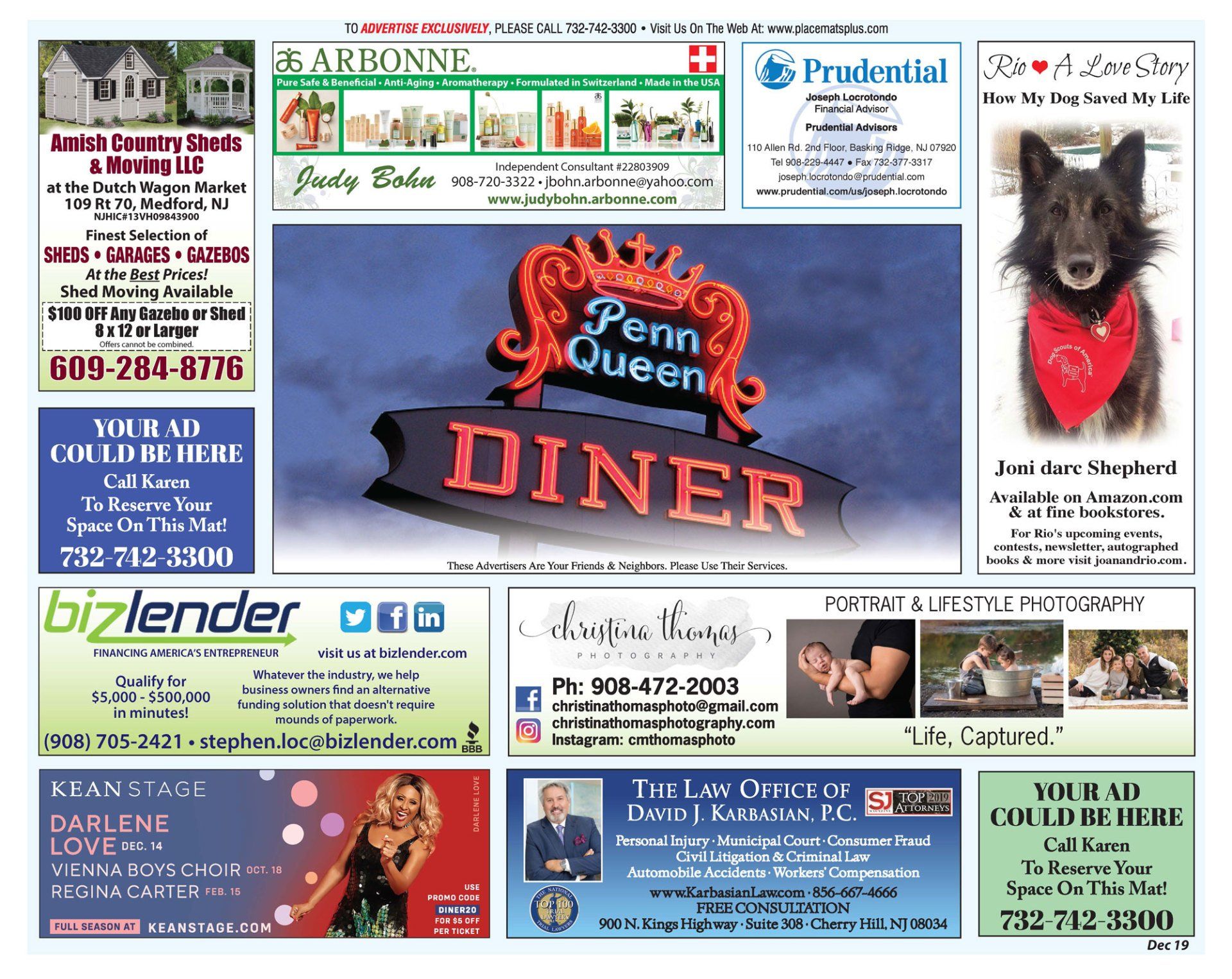 Advertising Placemats Northern, NJ Placemats Plus Service