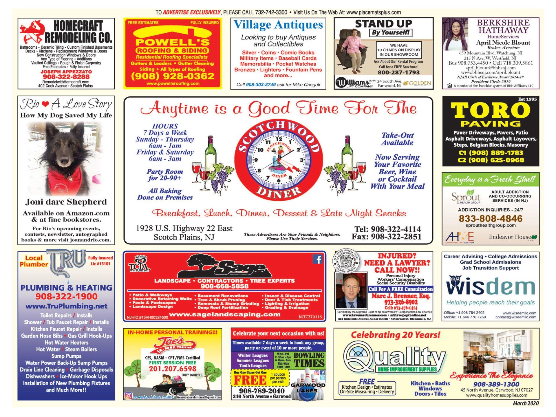 Advertising Placemats Northern, NJ Placemats Plus Service