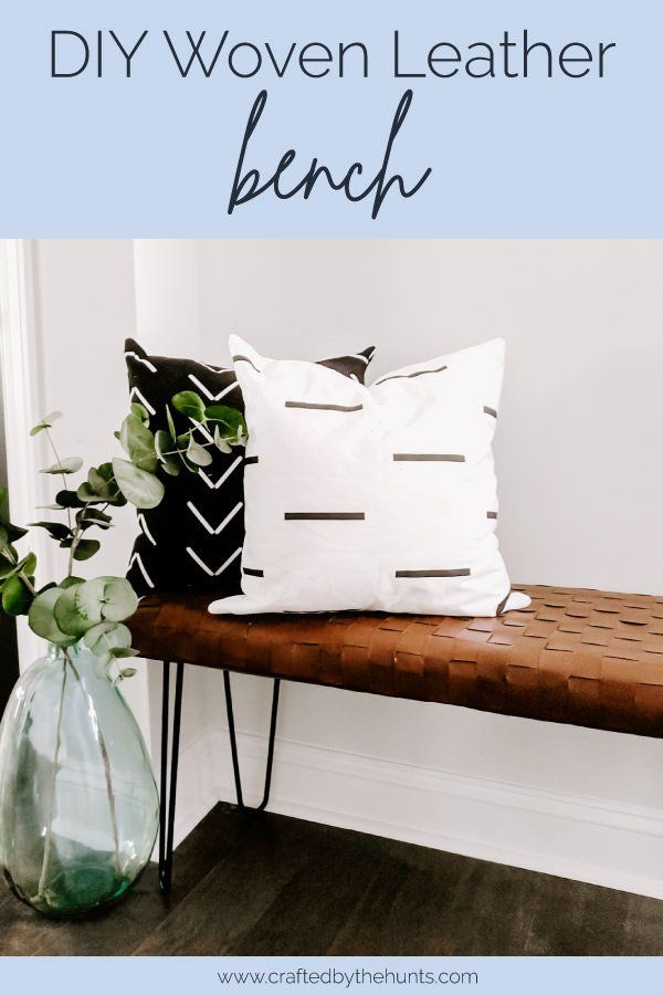 DIY Woven Leather Bench Tutorial