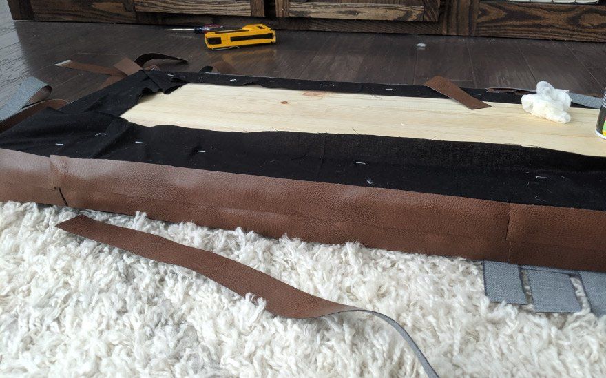DIY Woven Leather Bench Tutorial