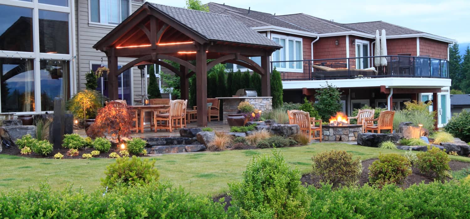 Outdoor Fire Pit Golf Course Retreat Alderwood Landscaping