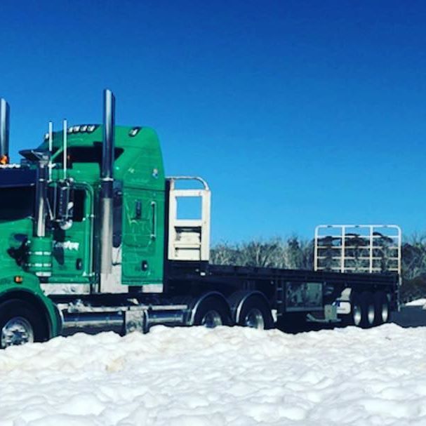 heavy hauler in the snow