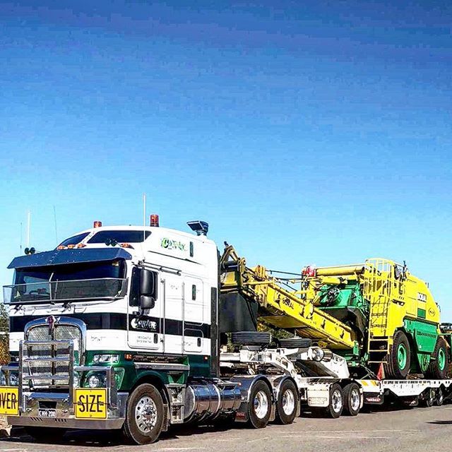 heavy hauler truck with large equipment