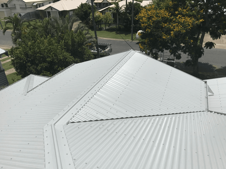 Gray Metal Roof — Roof Restoration in Rockyview, QLD