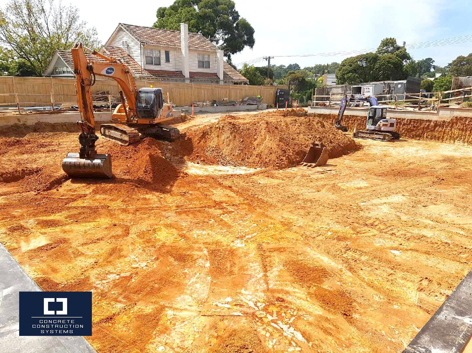excavator digging soil