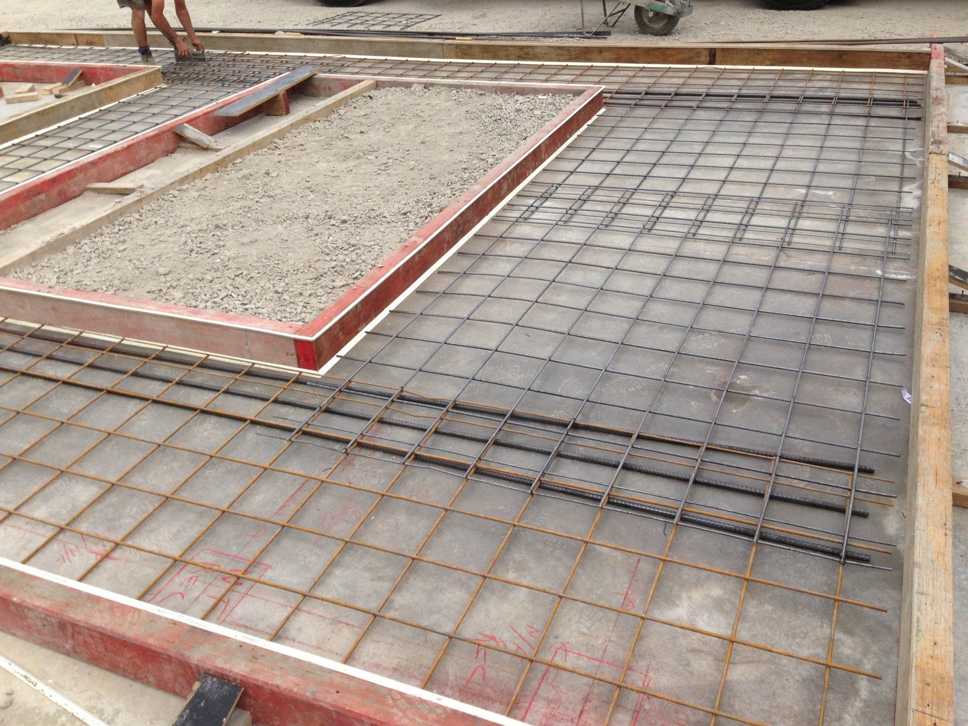 working on concrete cement sand