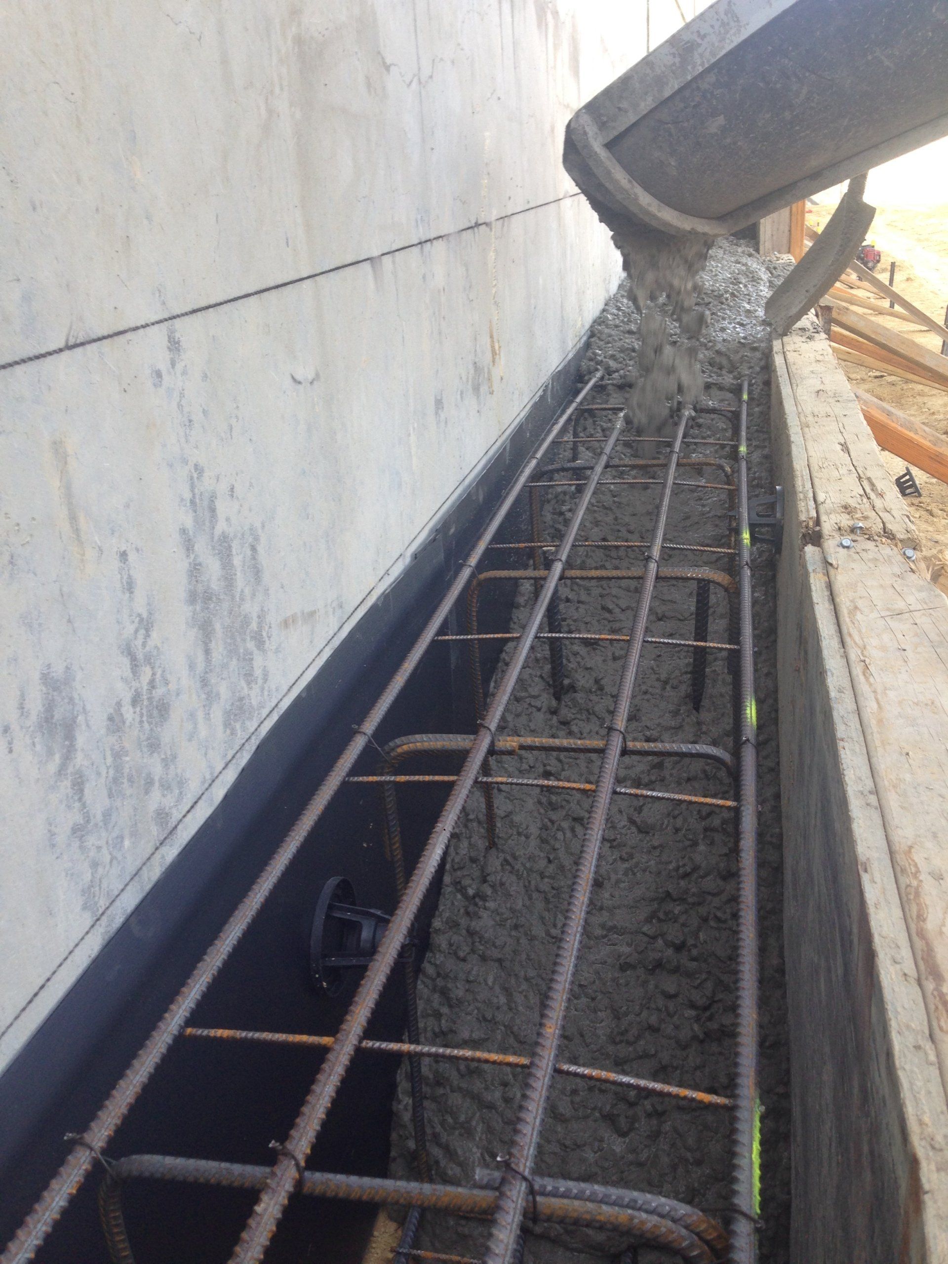 Cement mixer pouring concrete