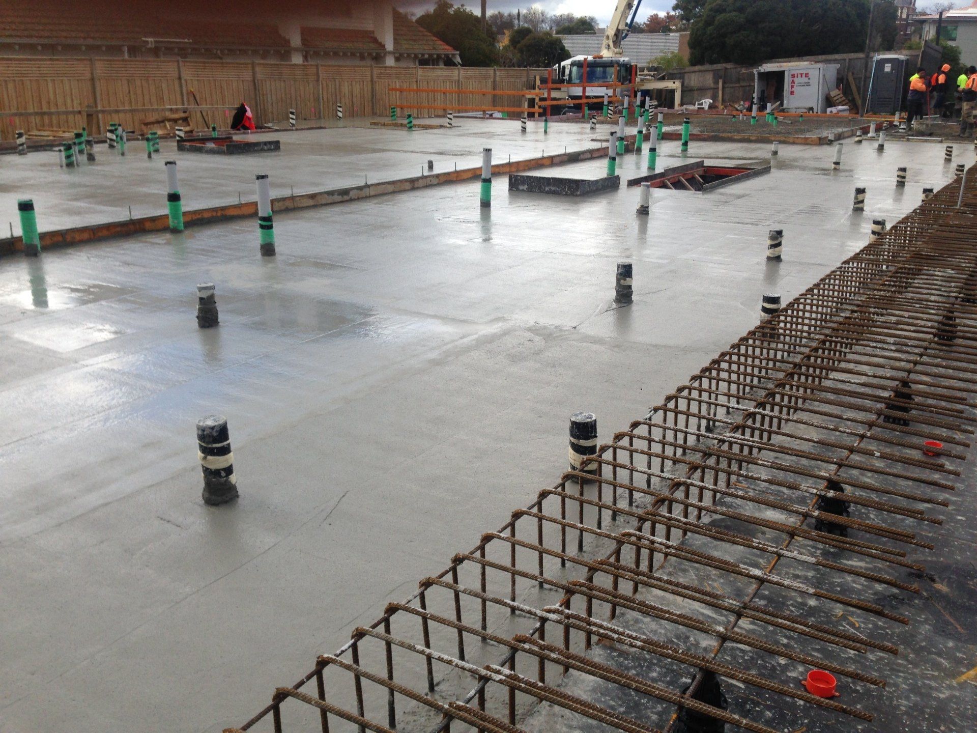 half done concrete floor area