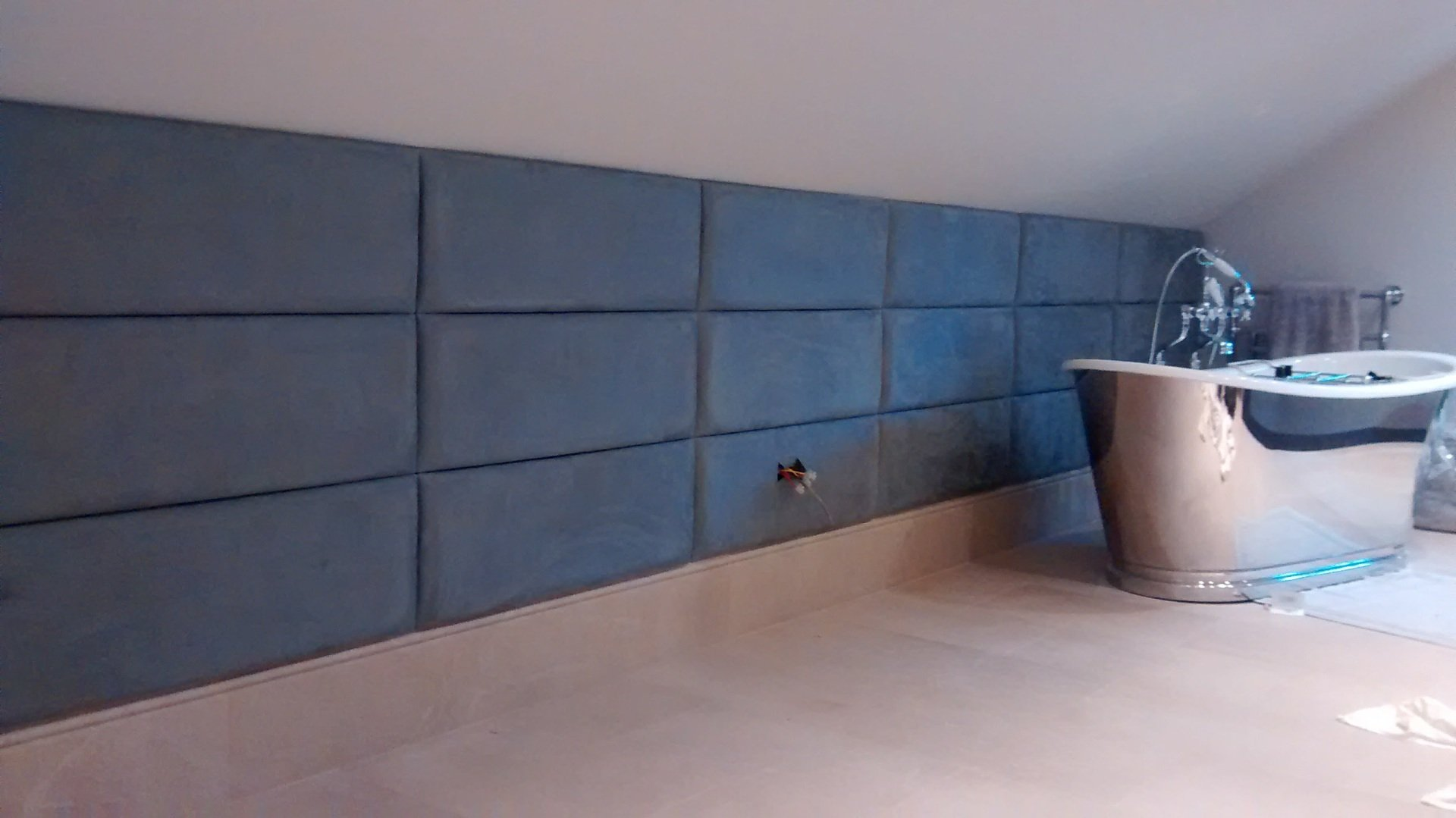 Upholstered wall tiles The Leicester Headboard Co