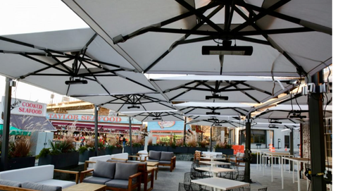 HLW Heaters Under Parasol At Bar