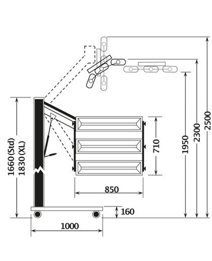 Victory Lighting VLP45 Large Paint Dryer Dimensions