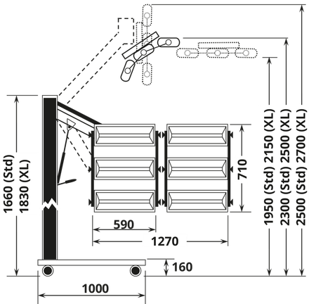 Victory Lighting VLP60 Large Paint Dryer Dimensions