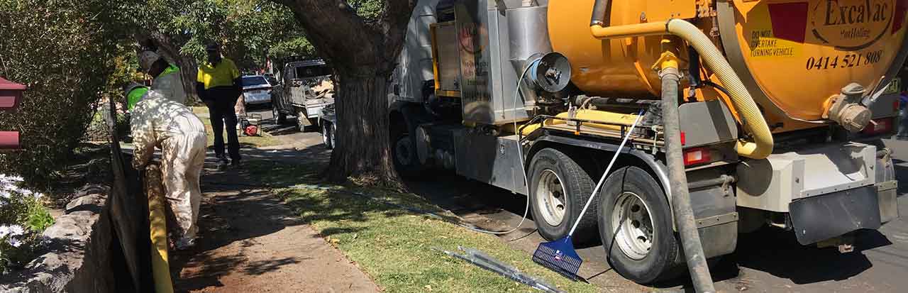 Excavac sucker truck on the job