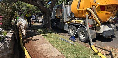 Excavac sucker truck on the job