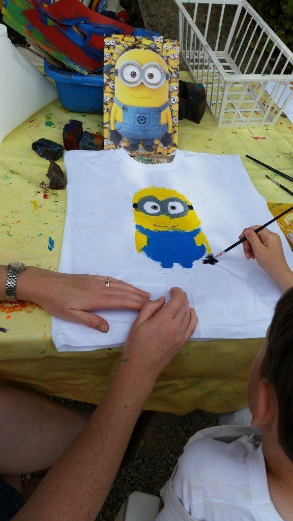Fabric painting with kids