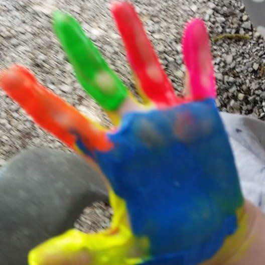 Fabric painting with kids