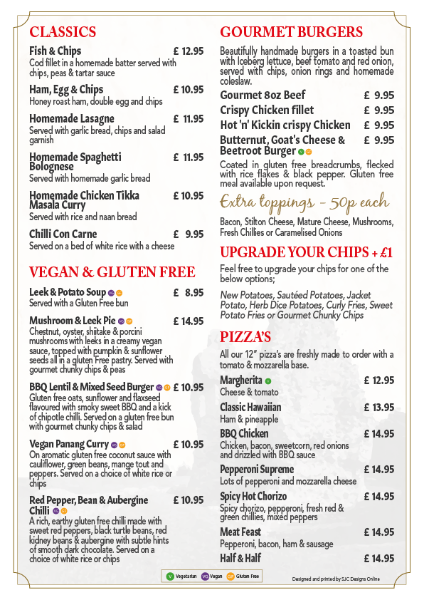 The Queens Head - Restaurant Menu