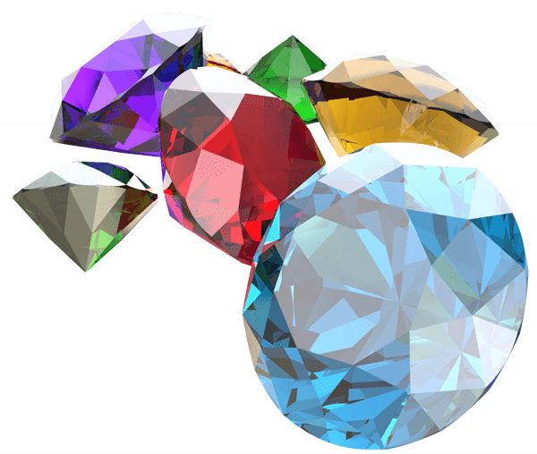 coloured gems