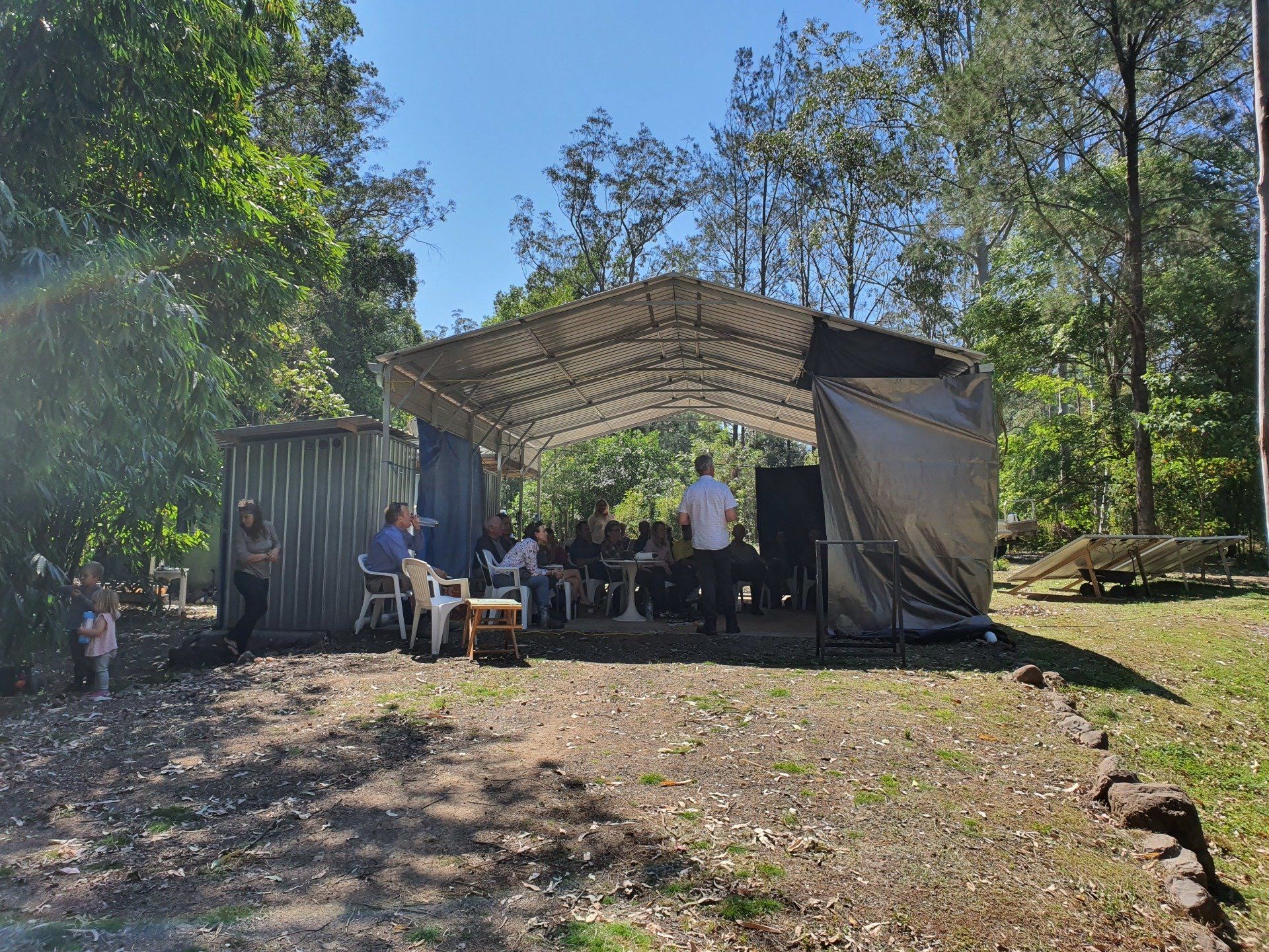 Shareholder Julie's shed where the grassy habitats workshop was held