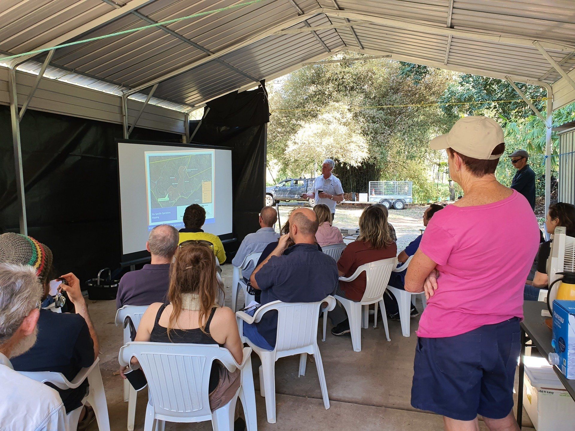Ecologist David Charley presenting to the group
