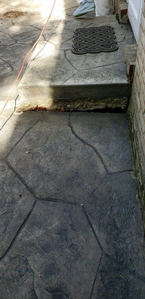 Before and After: Stamped Concrete Patio Repair Leveling