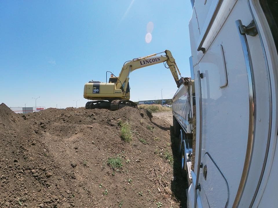 Crane being used for earth moving