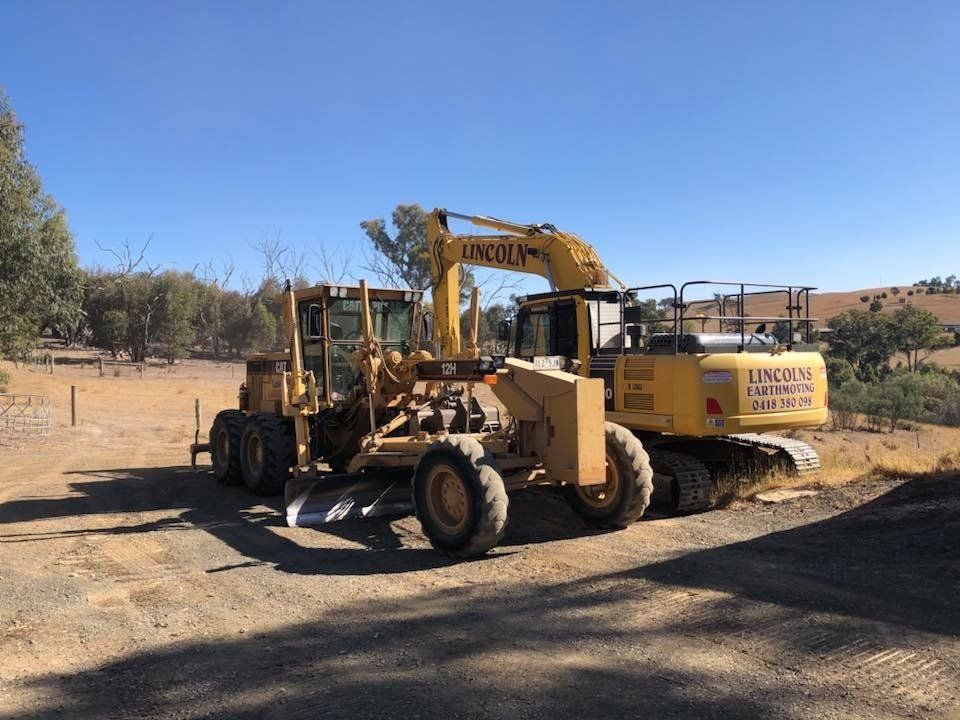 Trench  being dug with the help of machine
