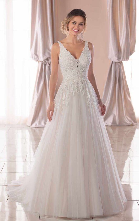empire line wedding dress lace overlay