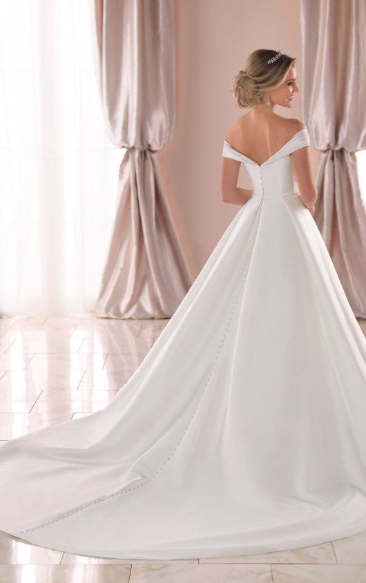 silk plain wedding dress