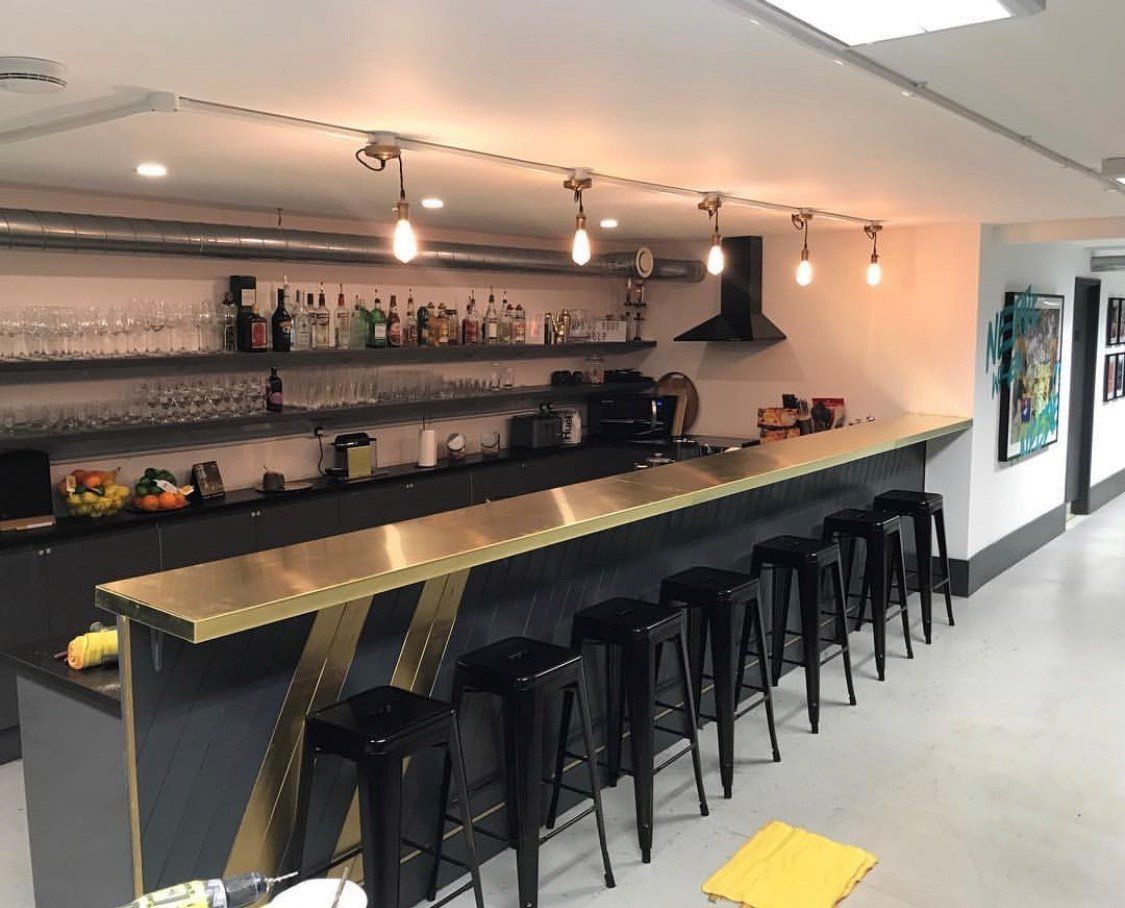 Copper Bar Tops, Zinc Bar Tops, UK Inzinctive Interiors