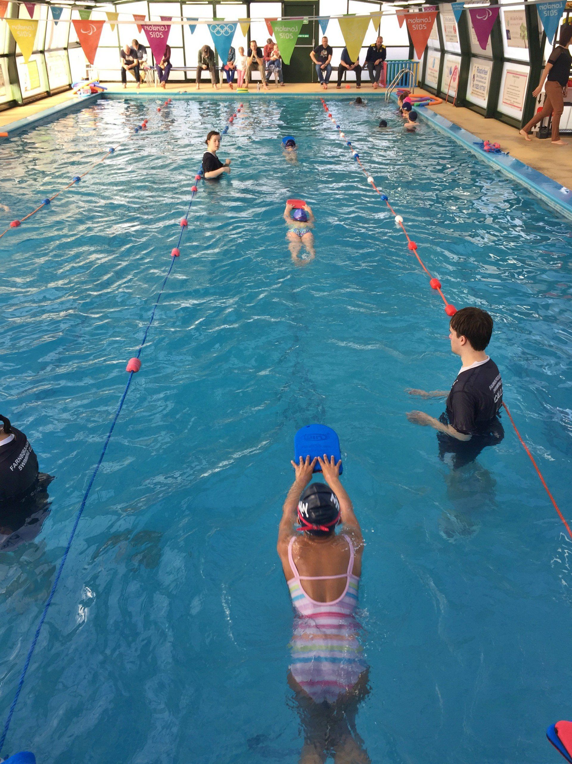 Training sessions on swimming techniques in Farnborough
