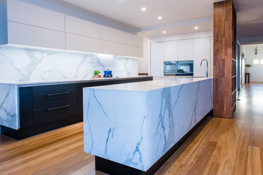 Marble Kitchen Top — Kitchen and Joinery in Berkeley, NSW