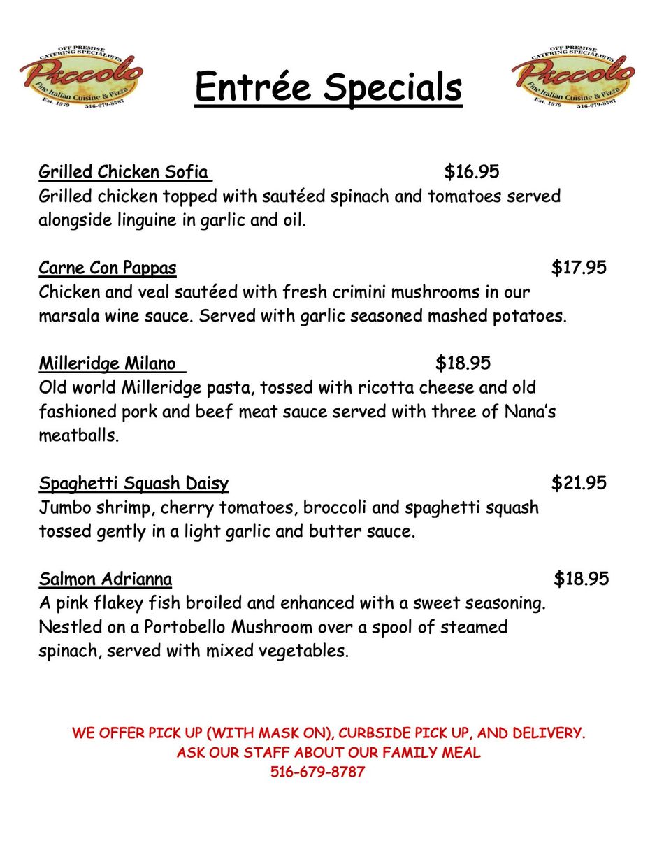 Piccolo's Ristorante Restaurant Bellmore NY Italian Restaurant