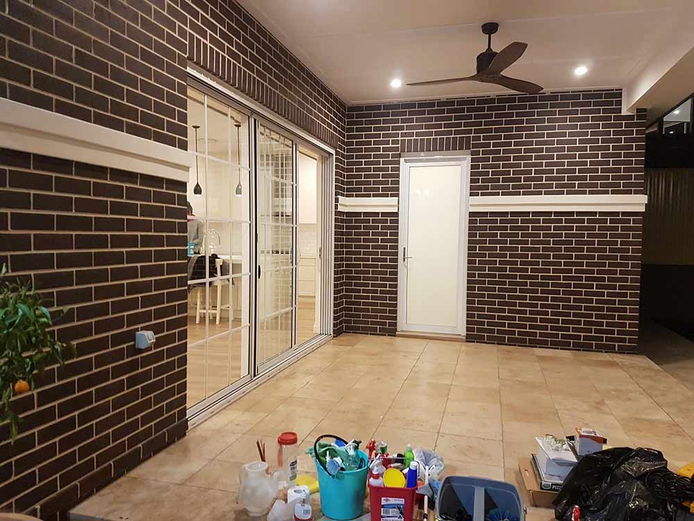 cleaning supplies sitting on floor