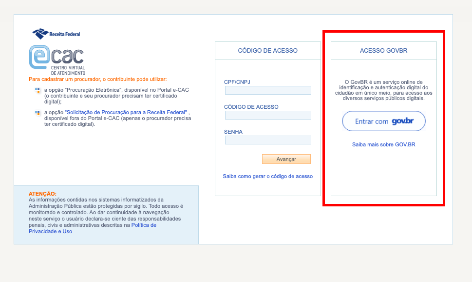 Receita Federal Codigo De Acesso Ecac