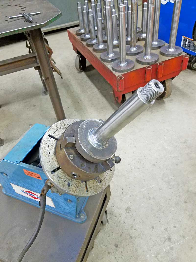 Spindle Shafts Welded Using the Model PS1F Welding Positioner