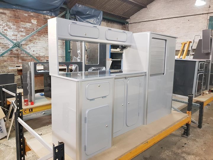 Campervan kitchen units designed by Northern Rose