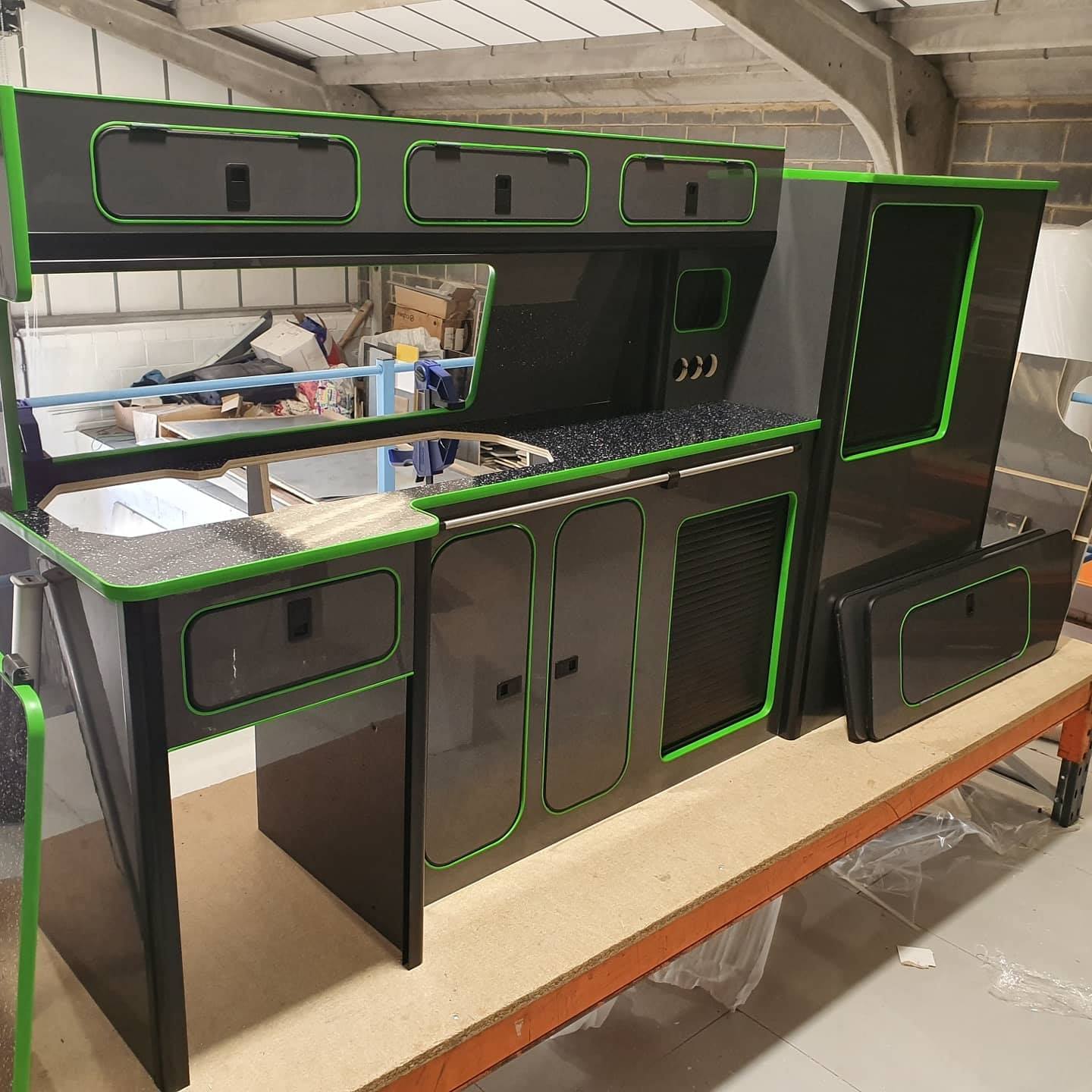 Campervan kitchen units designed by Northern Rose