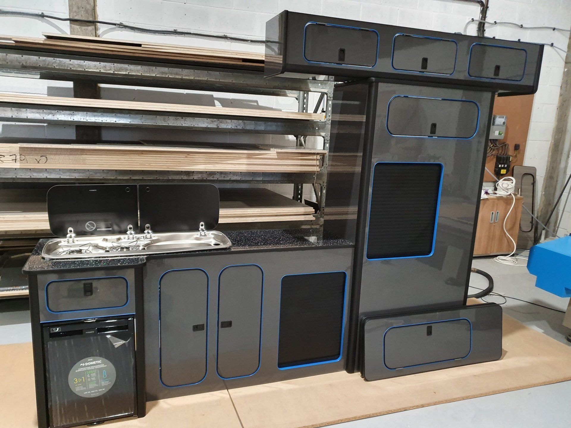 Campervan kitchen units designed by Northern Rose