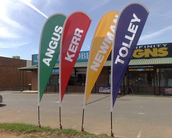 Teardrop Silk Banners in Adelaide | Infinity Signs