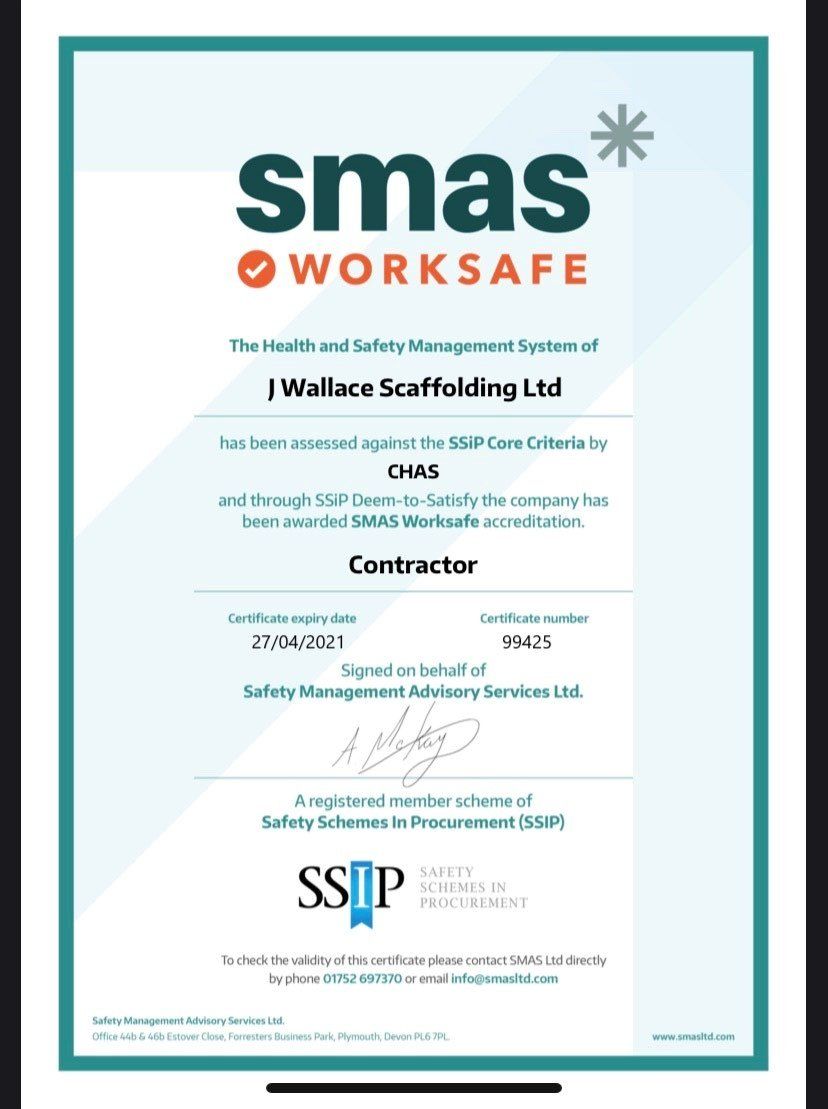 Scaffolding services J Wallace Scaffolding Ltd
