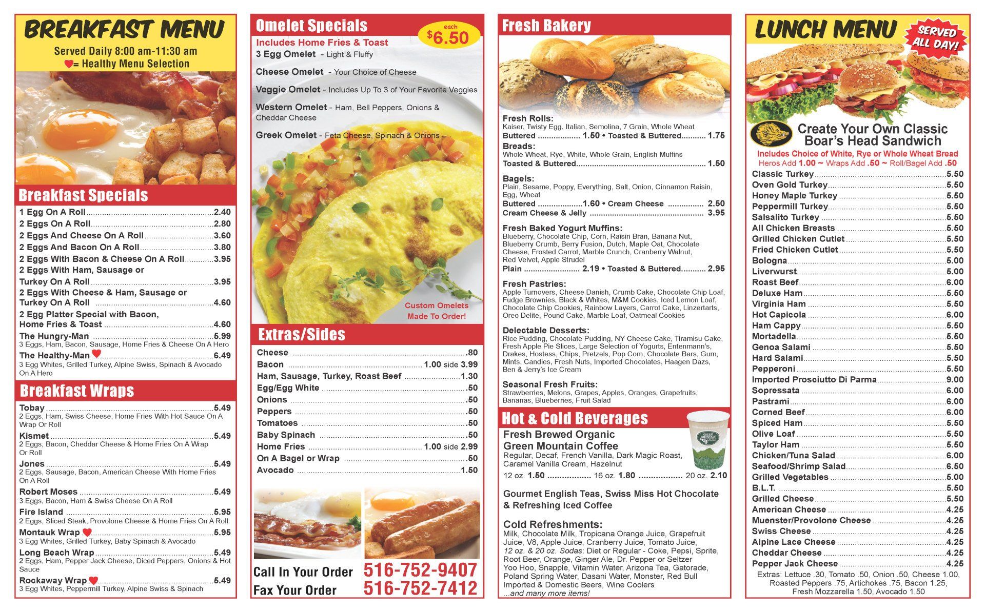 Breakfast & Lunch Menus Served All Day Fairway Food Market Massapequa