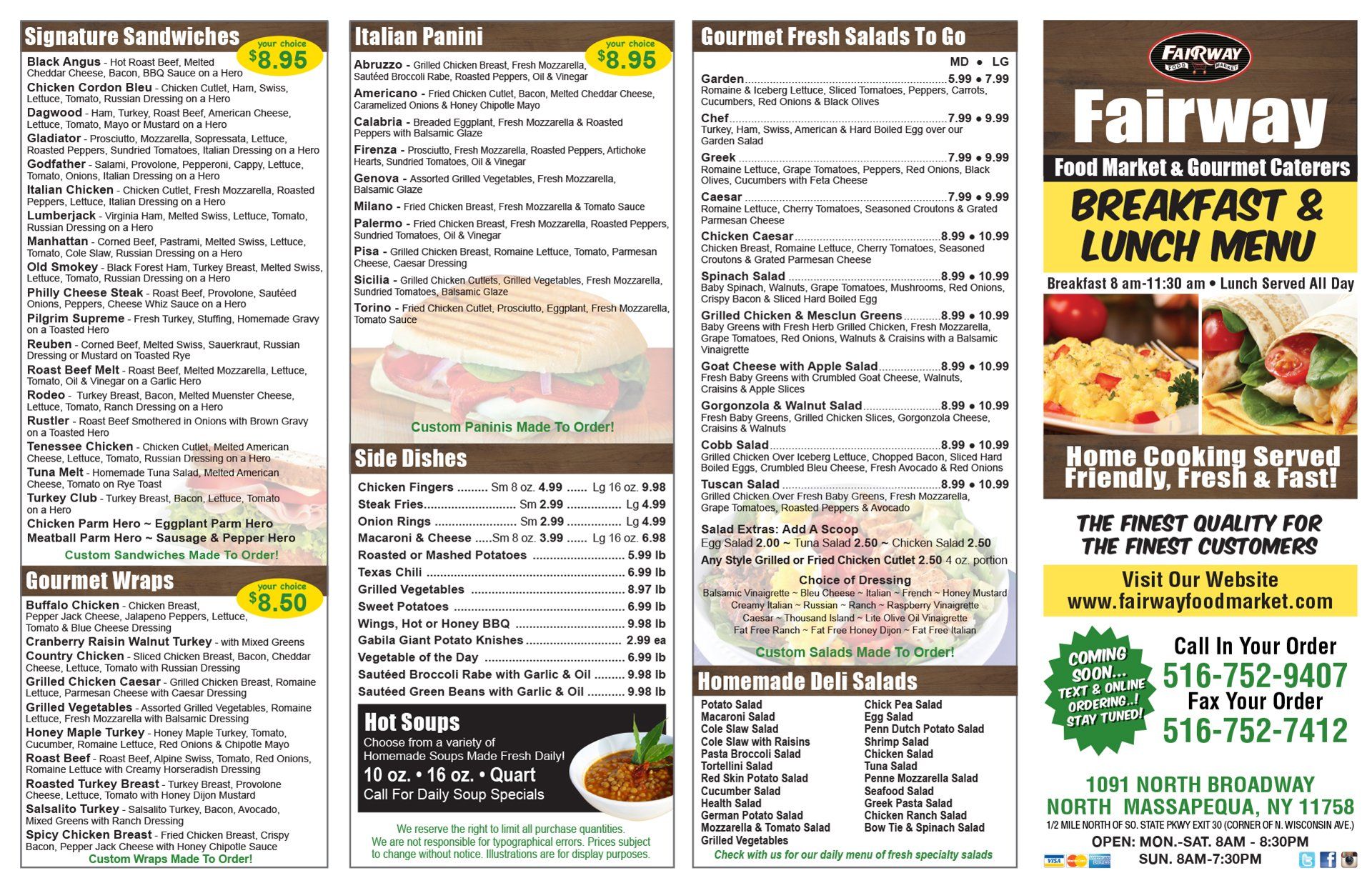 Breakfast & Lunch Menus Served All Day Fairway Food Market Massapequa