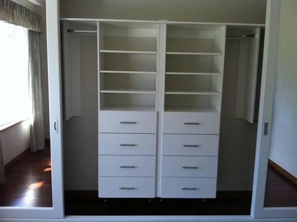 vinyl wrap mirrored sliding wardrobe with white internal shelving