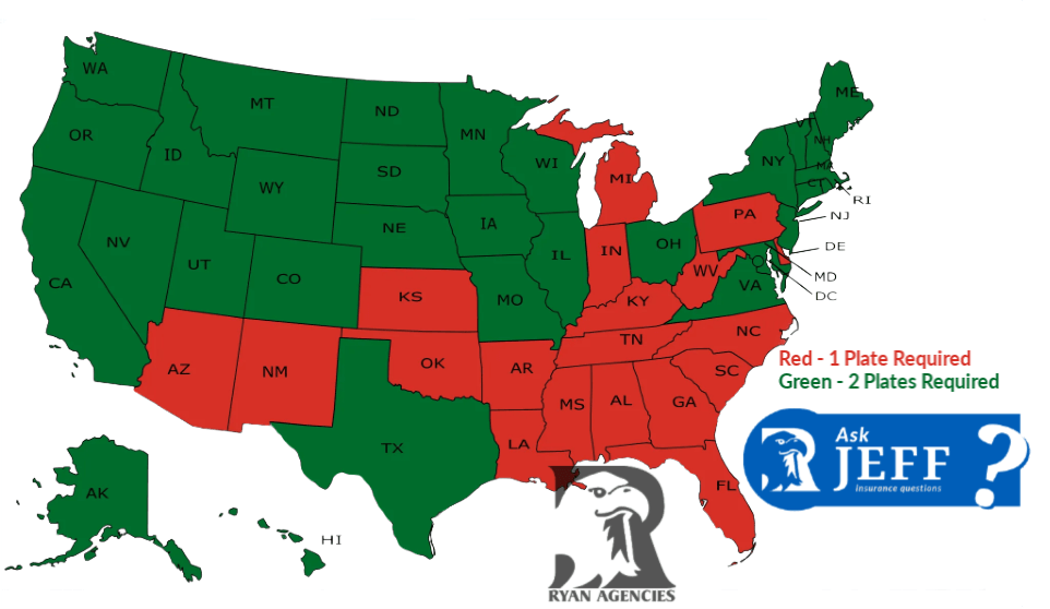 Which US States Require Me to Have a Front License Plate Which US States Require Me to Have a Front License Plate