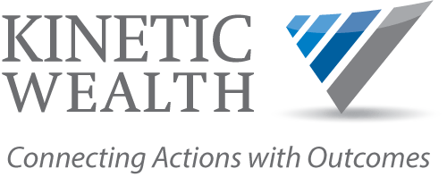 the logo for kinetic wealth connecting actions with outcomes